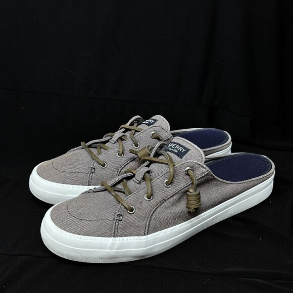 Sperry Womens Topsider Mules Gray STS84170 Canvas Size US 10 / 7.5 UK - READ - Picture 1 of 10